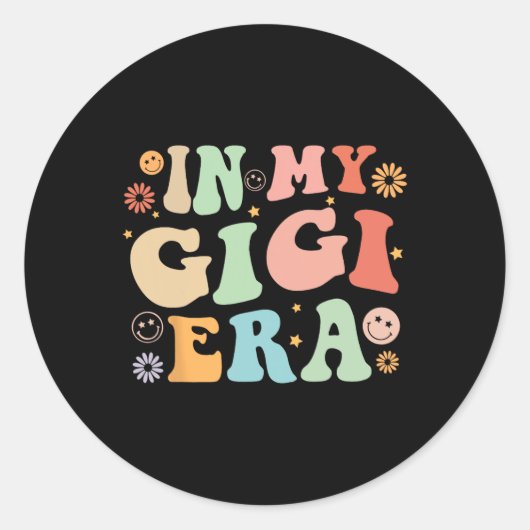 Gigi voor oma grootmoeder aankondiging moeders ronde sticker (Voorkant)