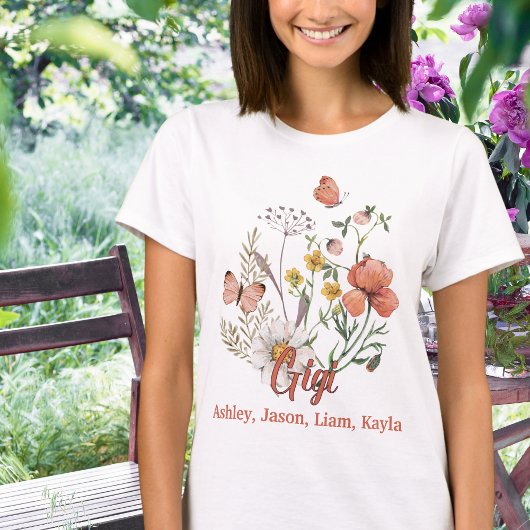 Gigi Wildflower Floral Aangepast T-shirt