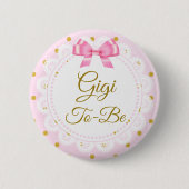 Gigi wordt Baby shower roze en gouden Button (Voorkant)