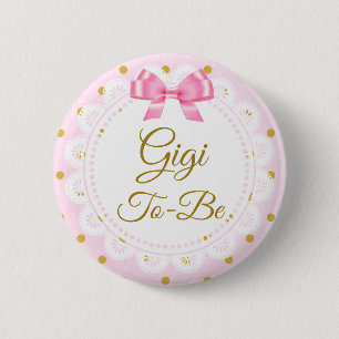 Gigi wordt Baby shower roze en gouden Button