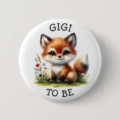 Gigi wordt | Woodland thema Baby shower Button (Voorkant)