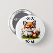 Gigi wordt | Woodland thema Baby shower Button (Voorkant /achterkant)