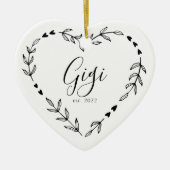 Gigi Year Est. Kerstakeramische versiering Keramisch Ornament (Voorkant)