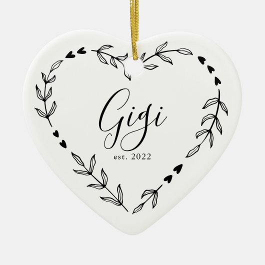 Gigi Year Est. Kerstakeramische versiering Keramisch Ornament (Voorkant)