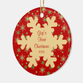 Gigi's eerste kerst rode sneeuwvlok ornament (Links)