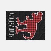 Gigisaurus Buffalo Plaid Dinosaur Grappige Matchin Fleece Deken (Voorkant (Horizontaal))