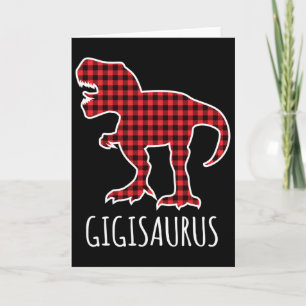 Gigisaurus Buffalo Plaid Dinosaur Grappige Matchin Kaart