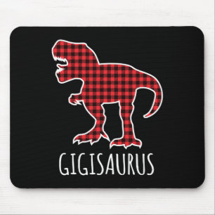 Gigisaurus Buffalo Plaid Dinosaur Grappige Matchin Muismat