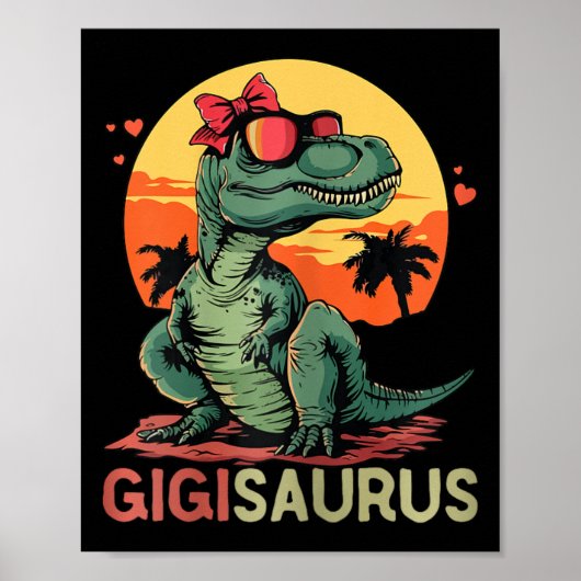 Gigisaurus Dino Dinosaur Gigi-saurus T-rex Funny T Poster (Voorkant)
