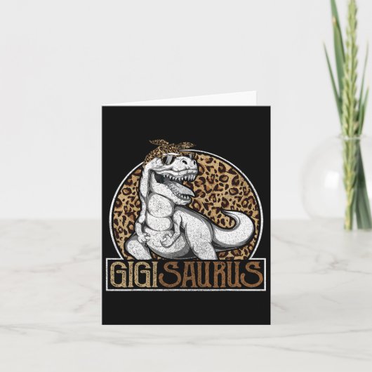Gigisaurus Dinosaur Gigi Luipaard Shirts Kaart (Voorkant)