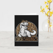 Gigisaurus Dinosaur Gigi Luipaard Shirts Kaart (Gele Bloem)