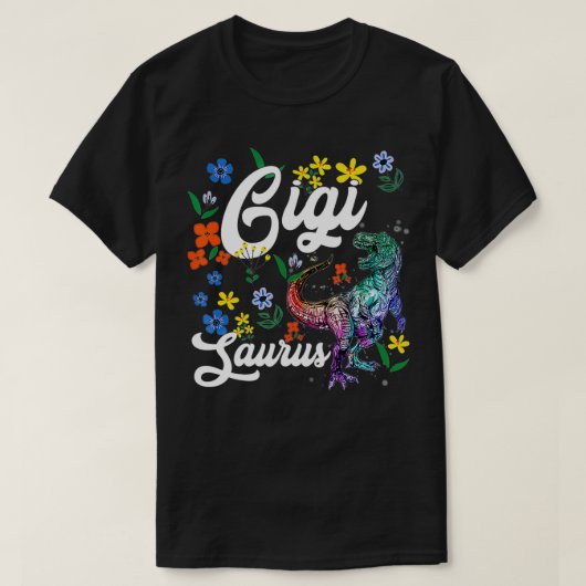 Gigisaurus Gigi Dinosaur TRe Flower T-shirt (Design voorkant)