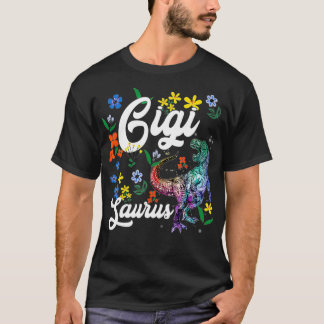 Gigisaurus Gigi Dinosaur TRe Flower T-shirt
