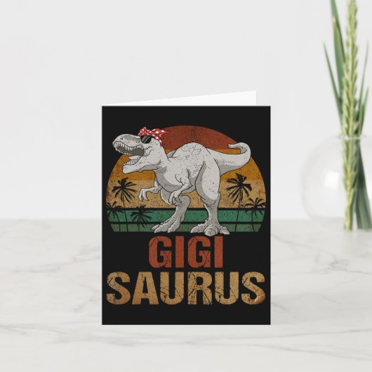 Gigisaurus T Rex Dinosaur Gigi Saurus Moederdag Kaart (Voorkant)