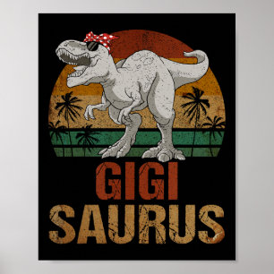 Gigisaurus T Rex Dinosaur Gigi Saurus Moederdag Poster