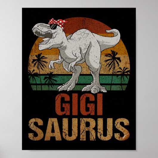 Gigisaurus T Rex Dinosaur Gigi Saurus Moederdag Poster (Voorkant)