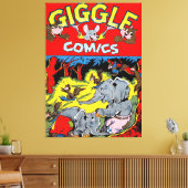 Gigle Elephant Animal  Comics Canvas Afdruk (Insitu (Woonkamer))
