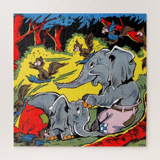 Gigle Elephant Animal  Comics Legpuzzel (Verticaal)