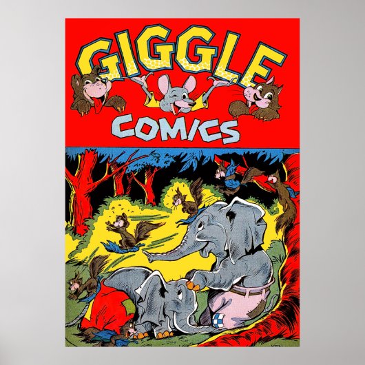 Gigle Elephant Animal  Comics Poster (Voorkant)