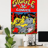 Gigle Elephant Animal  Comics Poster (Thuiskantoor)