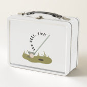 Gij, meisje, metalen lunchbox. (Voorkant)