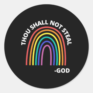 Gij zult geen sterrenregenboogGod Christelijk Ronde Sticker