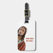 Gij zult Jezus niet stelen op een witte achtergron Bagagelabel (Voorkant verticaal)