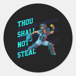 Gij Zult Meisjes Zachte Catcher Speler Q Niet Stel Ronde Sticker