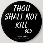 Gij zult niet doden ronde button 6,0 cm (Voorkant)