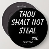 Gij zult niet stelen ronde button 6,0 cm (Voorkant /achterkant)