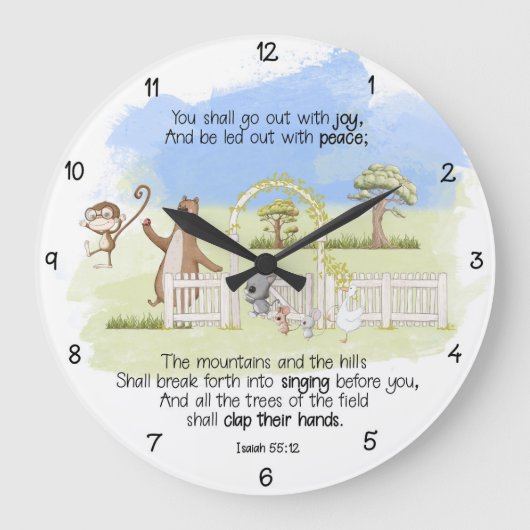 Gij zult uitgaan met vreugde Jesaja 55:12 Grote Klok (Voorkant)