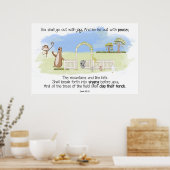 Gij zult uitgaan met vreugde Jesaja 55:12 Poster (Keuken)