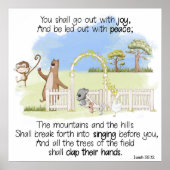 Gij zult uitgaan met vreugde Jesaja 55:12 Poster (Voorkant)