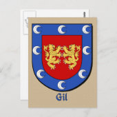 Gil Ancestral Heraldic Shield Briefkaart (Voorkant / Achterkant)