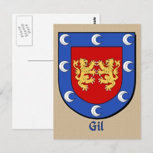 Gil Ancestral Heraldic Shield Briefkaart