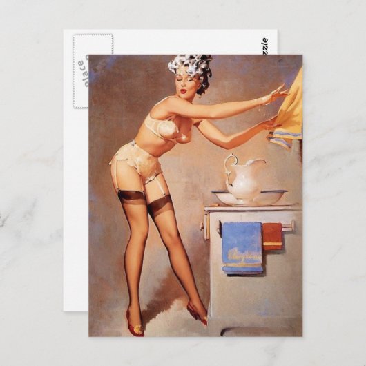 Gil Elvgren - Eye Catcher - pin up Briefkaart (Voorkant / Achterkant)