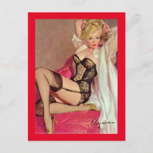 Gil Elvgren -  pin-up Briefkaart (Voorkant)