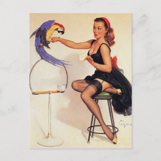 Gil Elvgren -  pin-up Briefkaart (Voorkant)