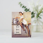  Gil Elvgren Retro Verpleegster Pin Up Meisje Briefkaart (Staand voorkant)