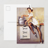  Gil Elvgren Retro Verpleegster Pin Up Meisje Briefkaart (Voorkant / Achterkant)