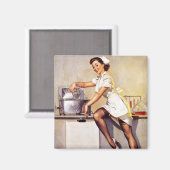  Gil Elvgren Retro Verpleegster Pin Up Meisje Magneet (Voorkant / Achterkant)