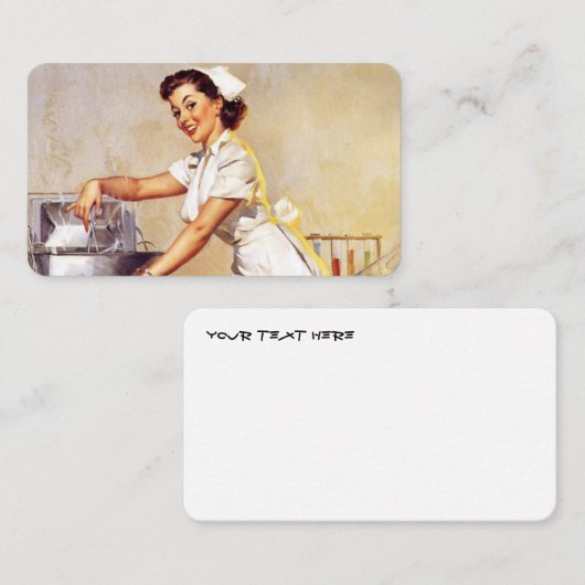  Gil Elvgren Retro Verpleegster Pin Up Meisje Visitekaartje (Voorkant / Achterkant)