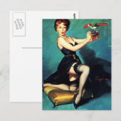 Gil Elvgren - Ruffled Feathers -  pin up Briefkaart (Voorkant / Achterkant)