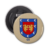 Gil Heraldic Arms op Parchment Style Terug Button Flesopener (Voorkant)