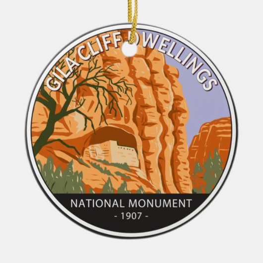 Gila Cliff Dwellings National Monument Circle Keramisch Ornament (Voorkant)