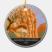 Gila Cliff Dwellings National Monument Circle Keramisch Ornament (Achterkant)