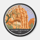 Gila Cliff Dwellings National Monument Circle Magneet (Voorkant)
