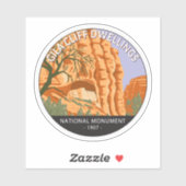 Gila Cliff Dwellings National Monument Circle Sticker (Vel)