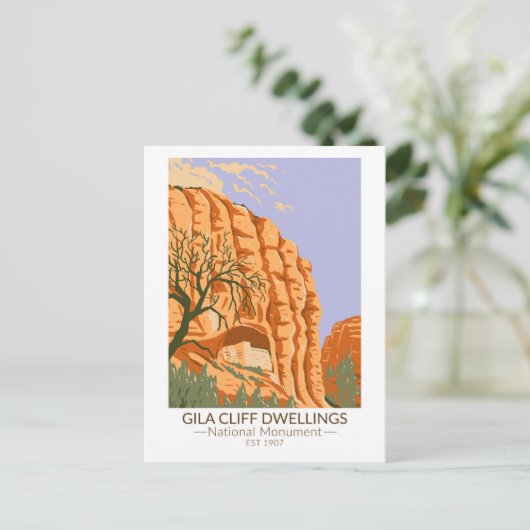 Gila Cliff Dwellings National Monument New Mexico Briefkaart (Staand voorkant)