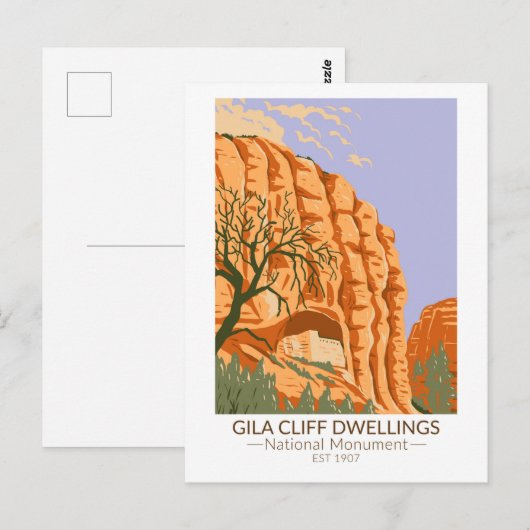 Gila Cliff Dwellings National Monument New Mexico Briefkaart (Voorkant / Achterkant)